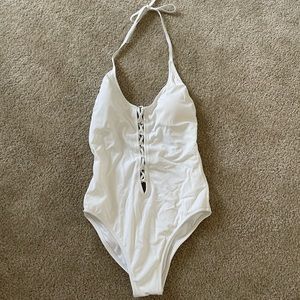 White one piece bathing suit